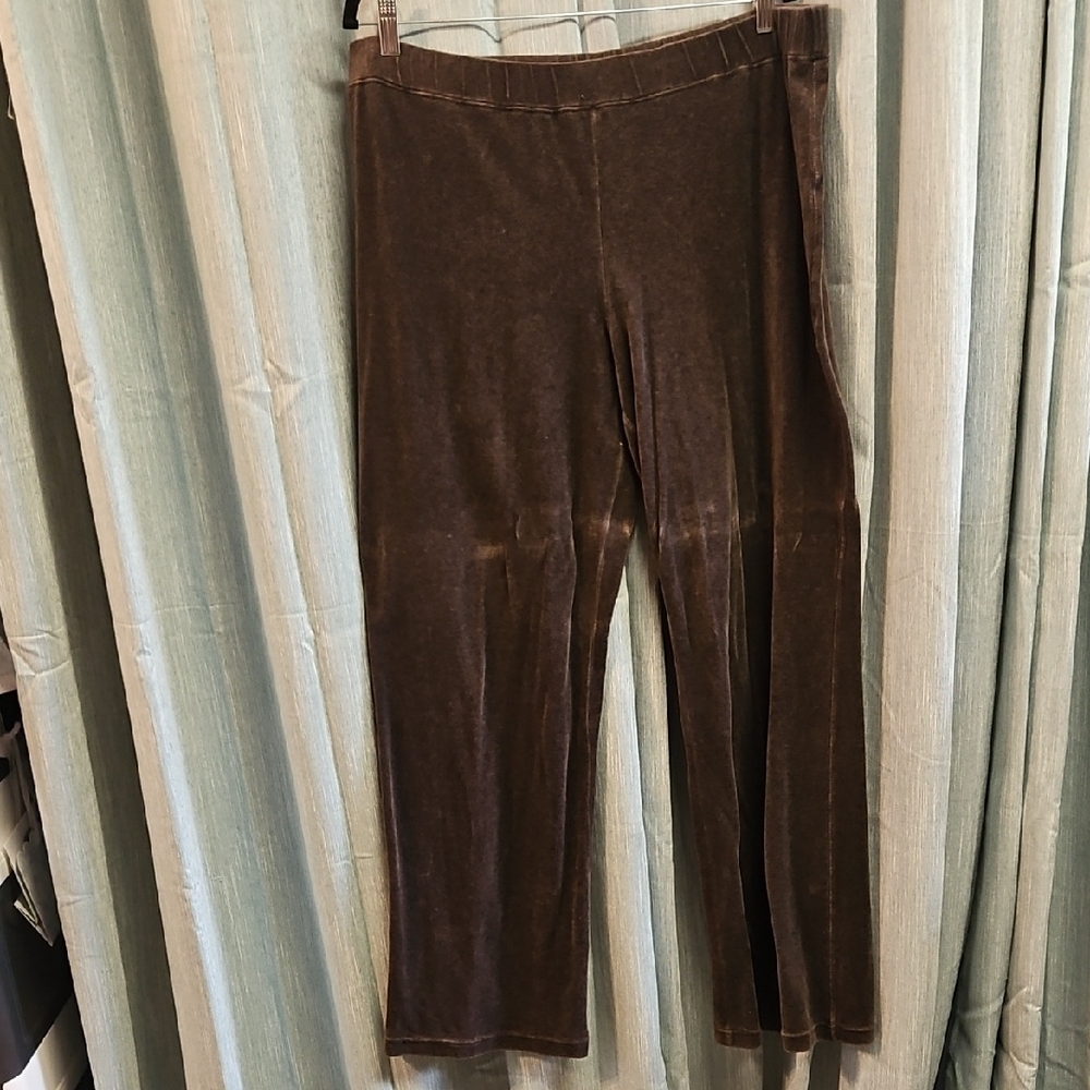 Brown Velour Yoga Pants EUC